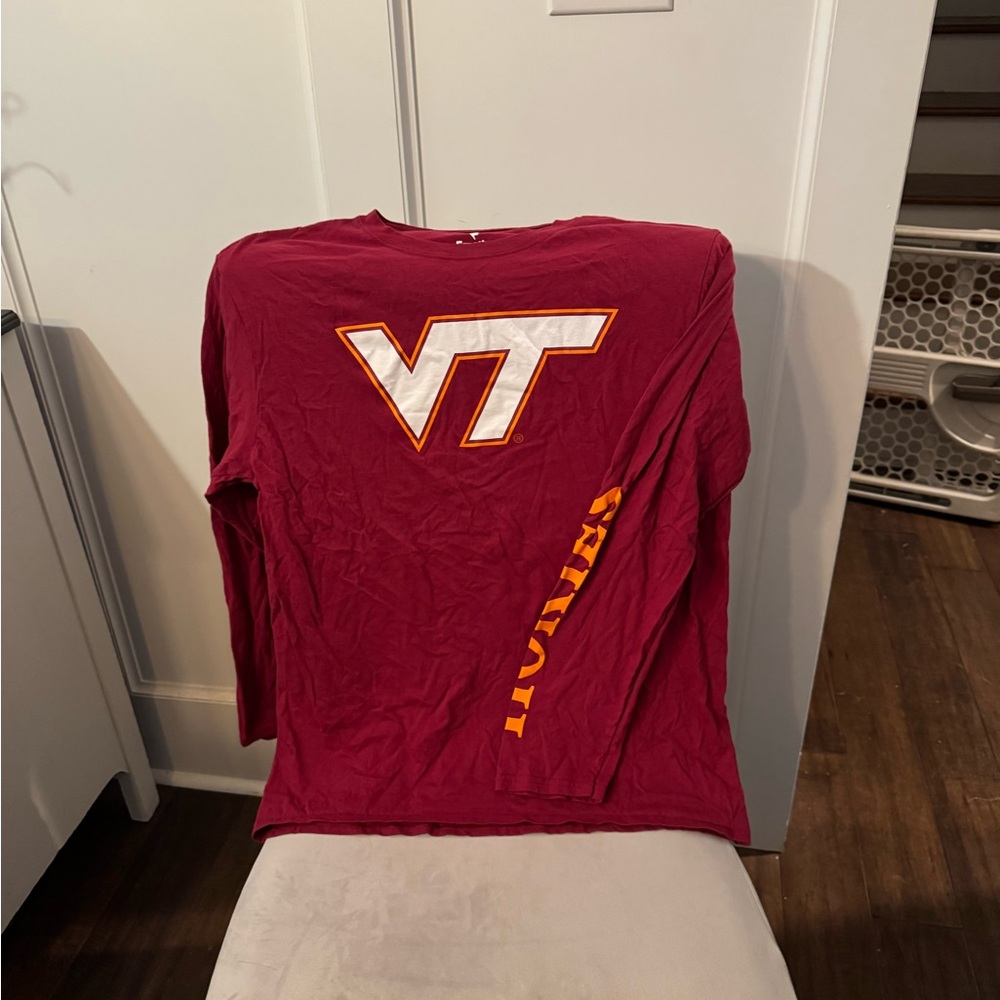 Fanatics Red Long Sleeve Tee with VT Logo